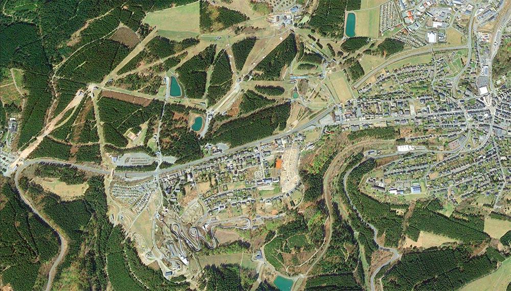 Standorte Übersichtskarte von Winterberg - Google Maps Satellitenbild